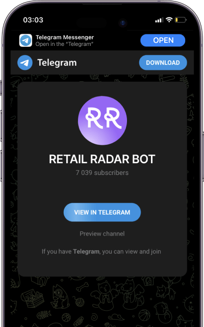 Retail Radar Bot on desktop